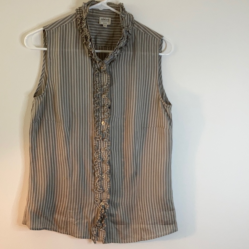 Silk sleeveless duffle blouse top ArmaniCollezione